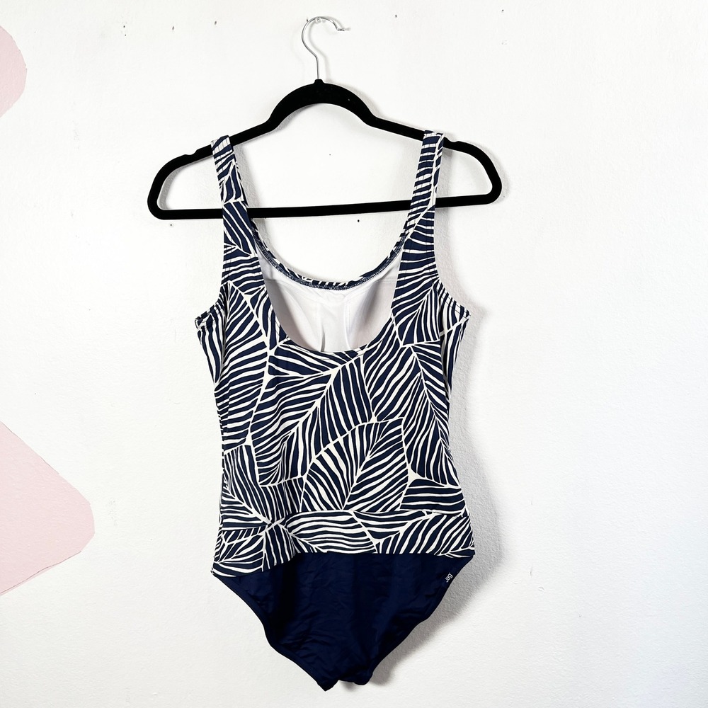 Vintage‎ Jag One Piece Swimsuit Sz 10 Leaf Print Padded Cups Vacation Beach - Picture 2 of 8